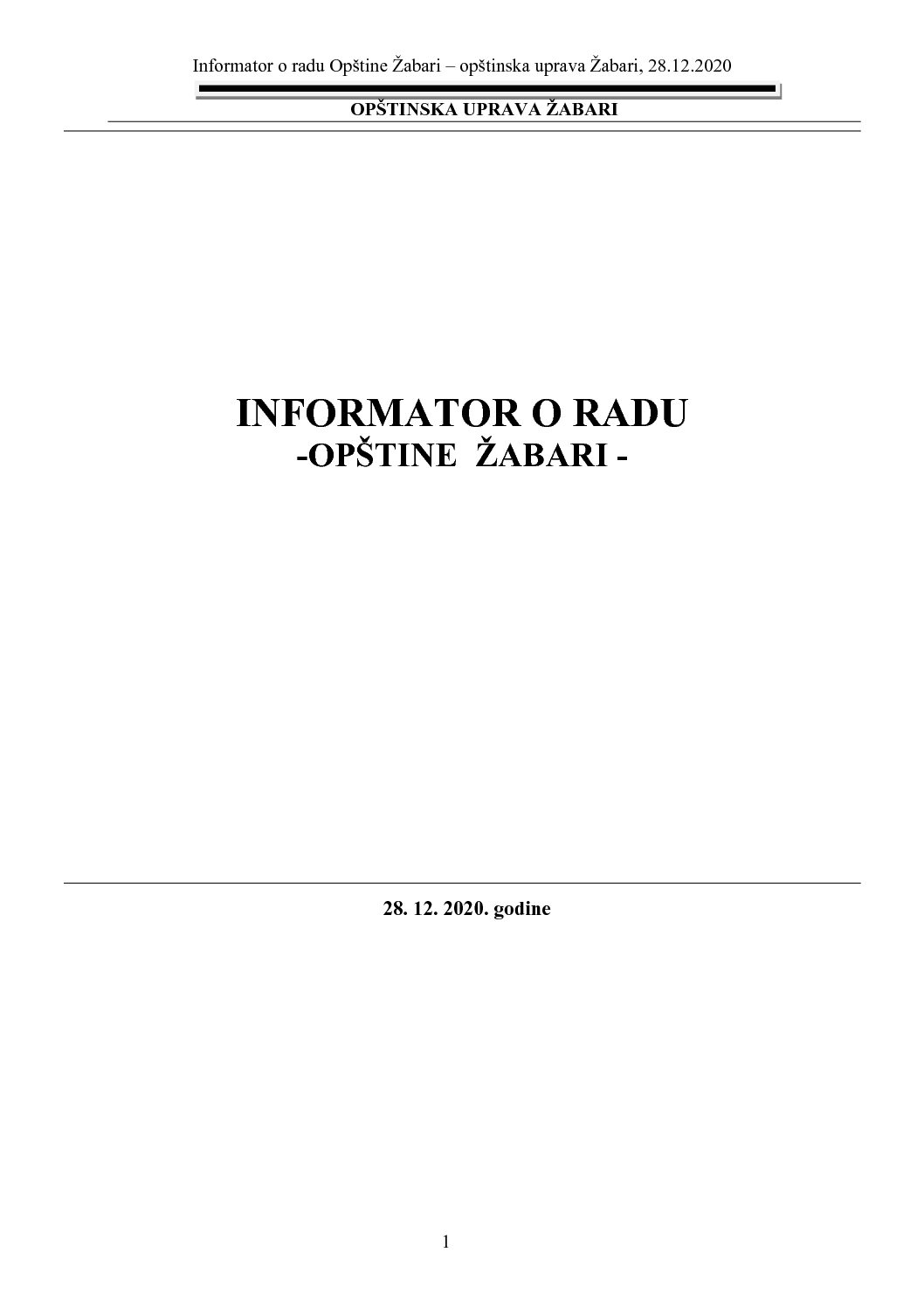 2020 Informator -izmena u decembru